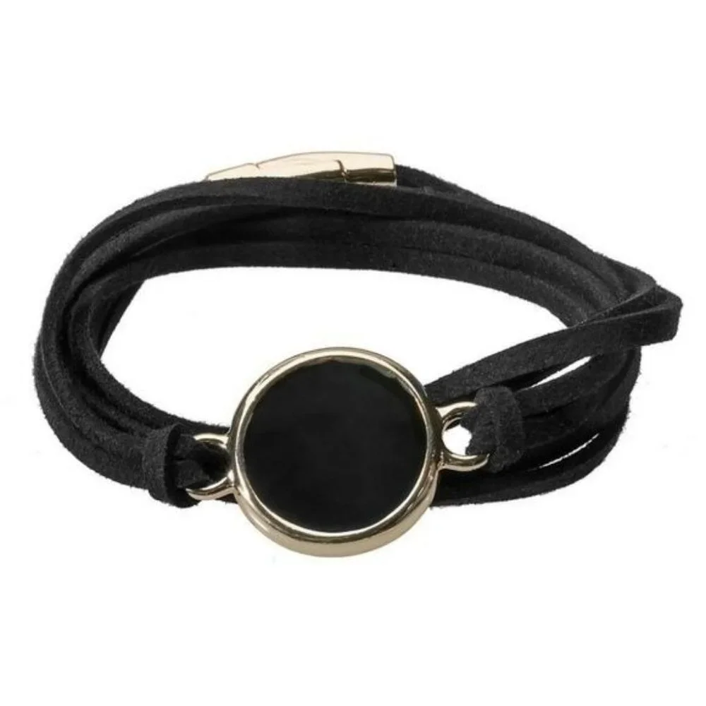 Fanfare Enamel Disk Wrap Bracelet ‎ - Black